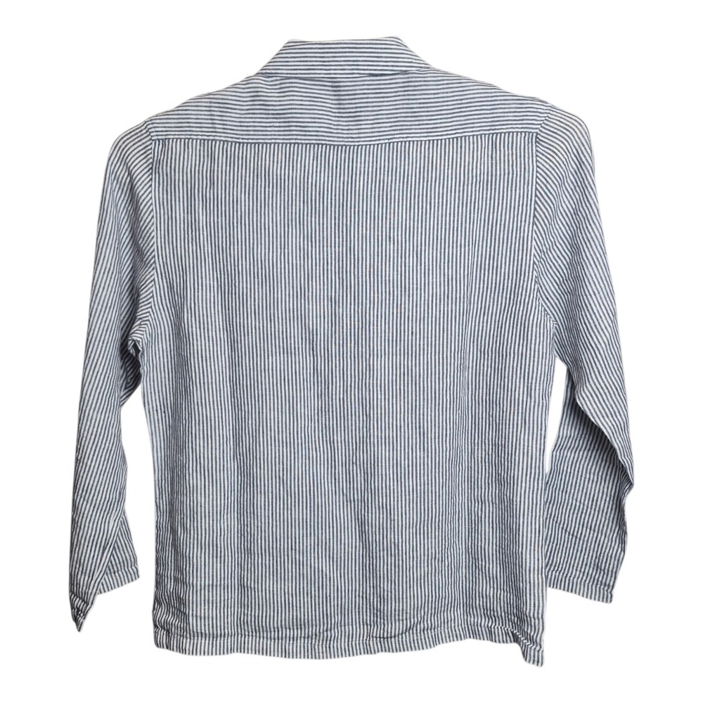 Alex Crane Men's XL Kite Jacket Linen Chore Coat Striped Workwear Coastal NWT - Picture 3 of 6
